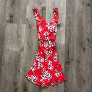 Flirty Red Sugarlips Dress with White Flowers